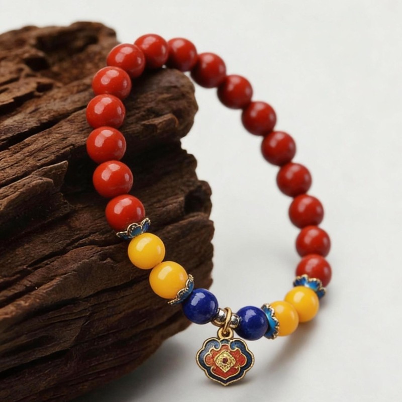 Longevity Locket Cinnabar Blessing Bracelet (Two Editions)