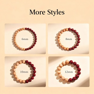 The Night Ward Cinnabar & Peach Wood Bracelet