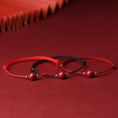 Red Thread & Cinnabar Luck Bead Bracelet