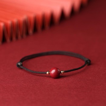 Red Thread & Cinnabar Luck Bead Bracelet