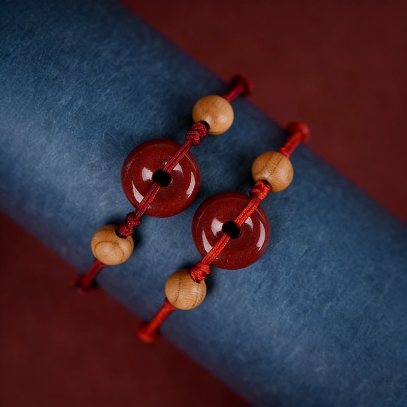 Red Thread & Cinnabar Peace Knot