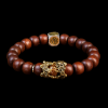 Sandalwood Pixiu Golden Light Mantra Bracelet for Wealth