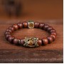 Sandalwood Pixiu Golden Light Mantra Bracelet for Wealth