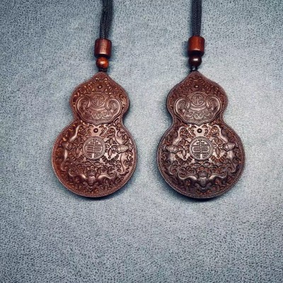 Divinely Blessed Wood Gourd Pendant Ornament