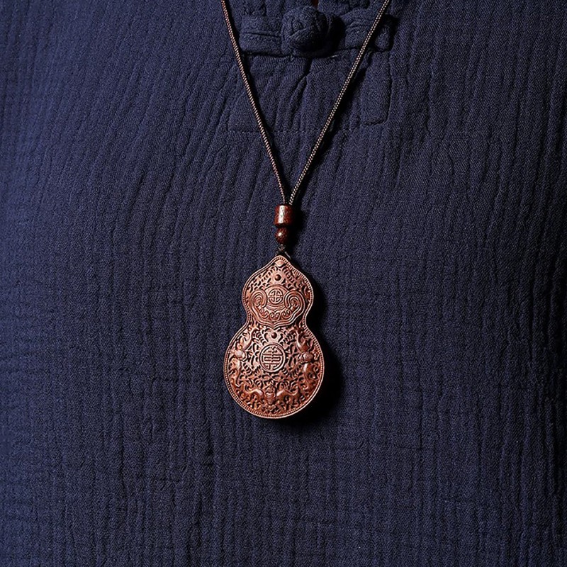 Divinely Blessed Wood Gourd Pendant Ornament