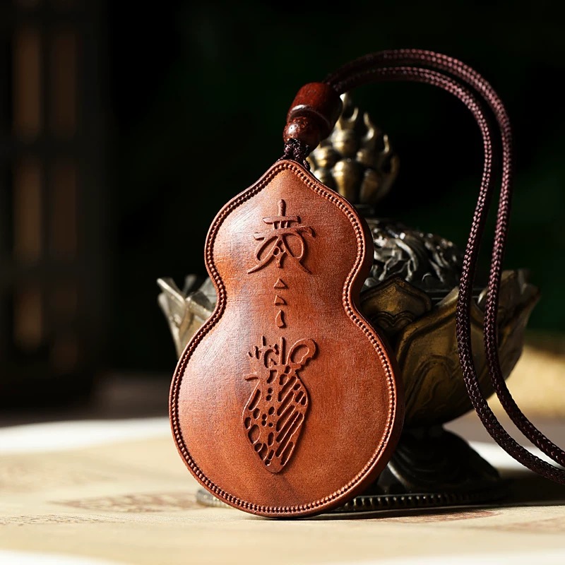 Divinely Blessed Wood Gourd Pendant Ornament